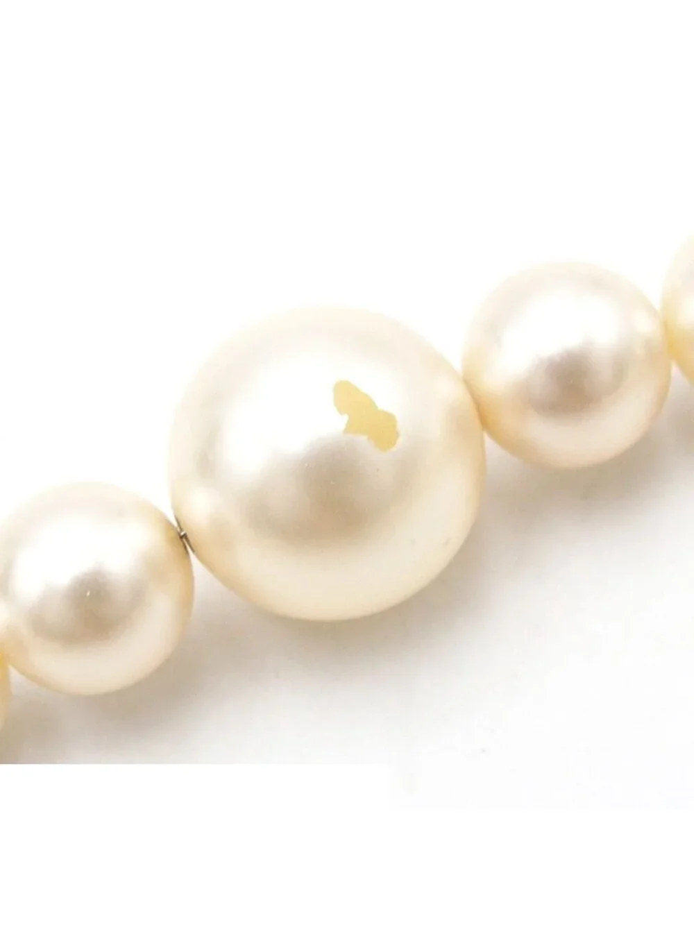 Chanel Choker Light Gold Metal CC Logo Faux Pearl Costume a 12 a Necklace